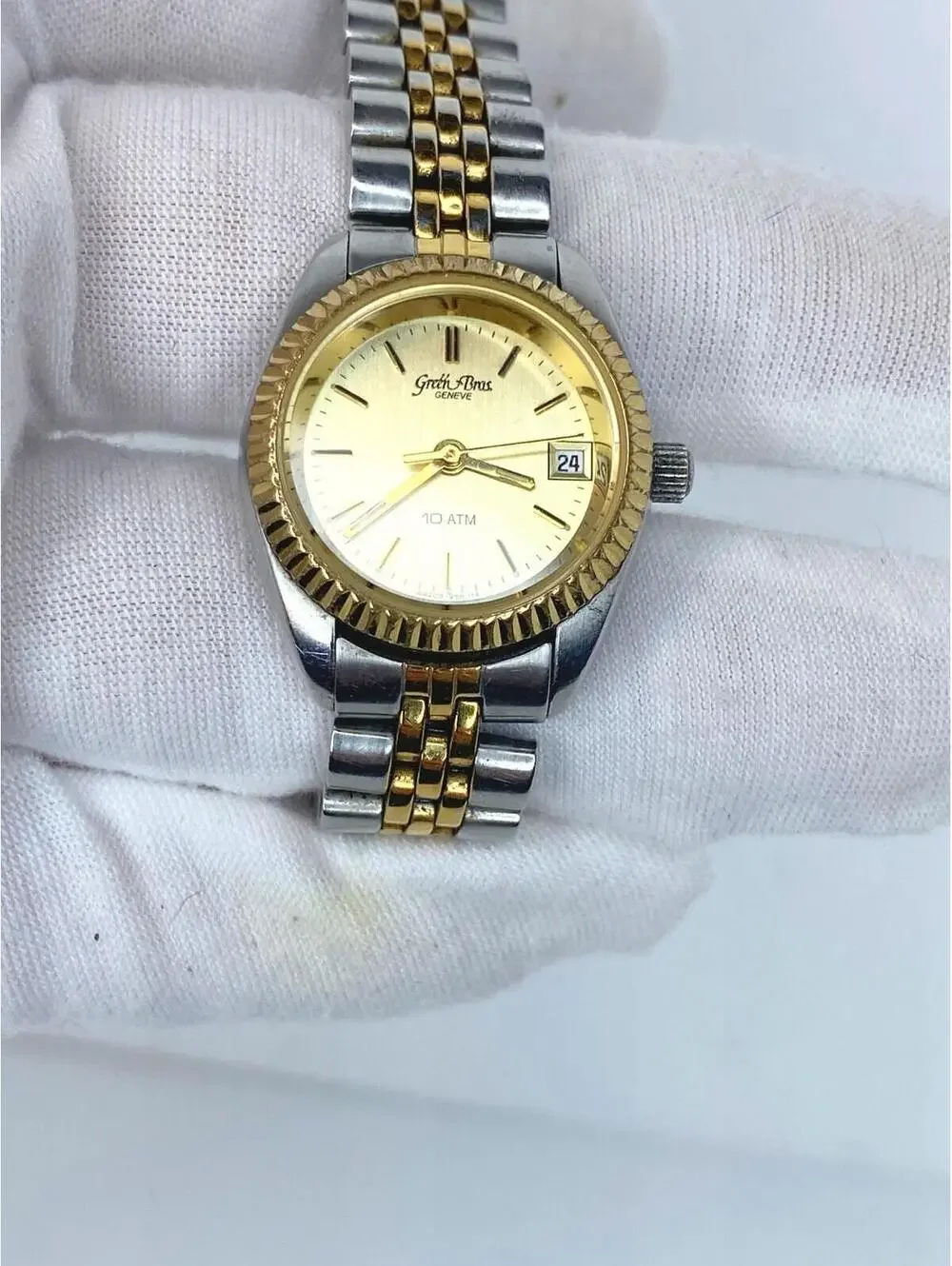 Green Bros. Women’s Two Tone Watch With Date Window